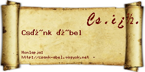 Csánk Ábel névjegykártya